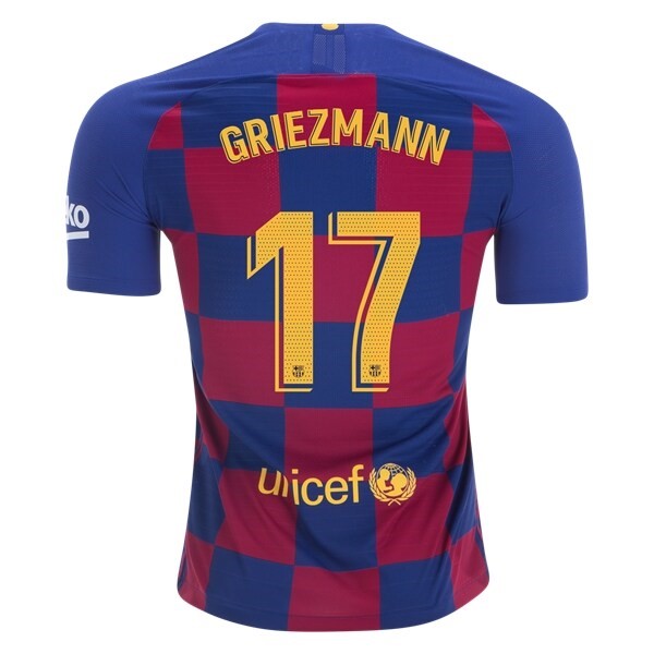 Camiseta Barcelona NO.17 Griezmann 1ª Kit 2019 2020 Azul Rojo